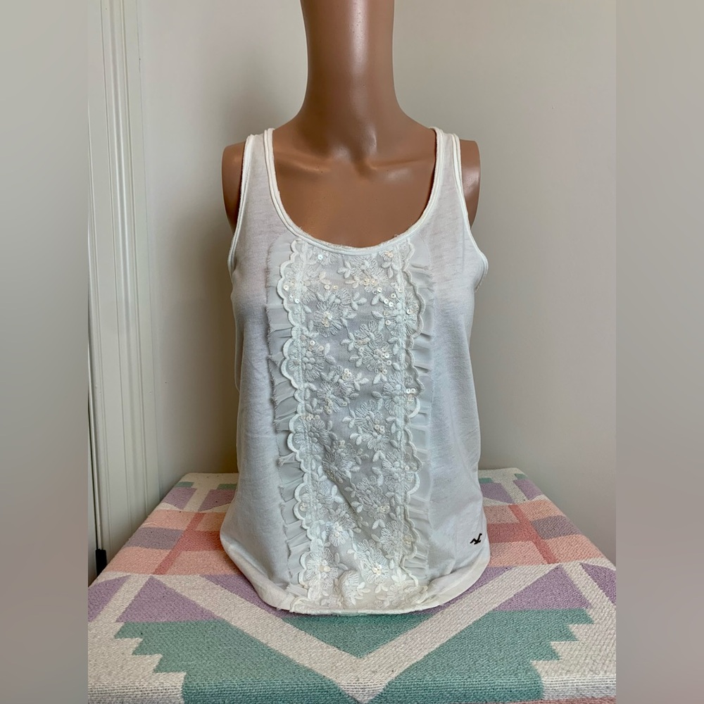 Vintage! Hollister sequin mesh accented tank